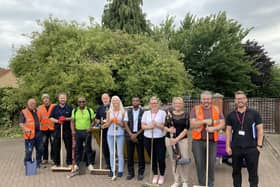 Unity staff and project partners taking part in the community clean-up at Burmantofts in Leeds. Photo: Unity Homes and Enterprise