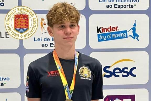 Just back from Rio in Brazil where he represented England earlier this month, remarkable young swimmer Gabe Shepherd is celebrating winning two individual world gold medals. (Picture contributed)