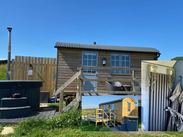 Herdwick and Swaledale Shepherds Huts are located near Harrogate. The retreat offers a wood-fired hot tub at the rustic shepherd’s hut surrounded by Yorkshire farmland.