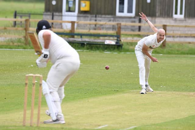 Joe Corner took four wickets for Helperby CC, but was unable to save them from defeat to top-of-the-table Goldsborough. Picture: Gerard Binks