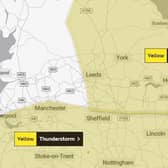 The Met Office has issued a yellow weather warning for heavy rain across the Harrogate district
