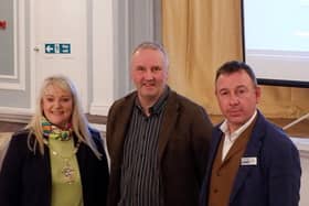 Sue Kramer, President of Harrogate District Chamber of Commerce; Tim Ledbetter, Nidderdale Chamber of Trade  Chair, and David Simister, Harrogate District Chamber of Commerce Chief Executive.