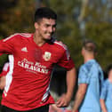 Knaresborough Town striker Danny Edwards has scored seven goals already this season. Pictures: Gerard Binks