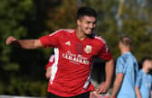 Knaresborough Town striker Danny Edwards has scored seven goals already this season. Pictures: Gerard Binks