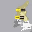 The Met Office has issued a yellow weather warning for strong winds of up to 45mph across Harrogate