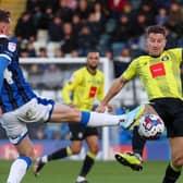 Harrogate Town captain Josh Falkingham in action during Saturday's 4-1 League One win over Rochdale. Pictures: Matt Kirkham
