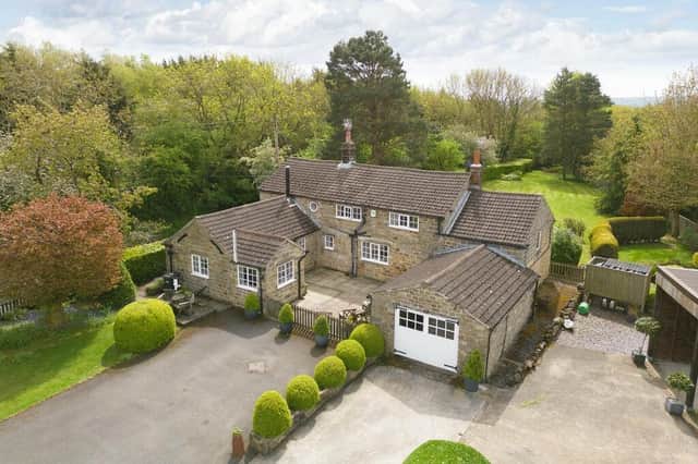 An overview of the attractive property in Pannal, that has stables, paddocks, and a commercial yard.