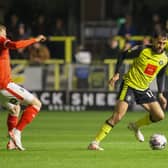 Levi Sutton's late goal proved to be a mere consolation strike as Harrogate Town were soundly-beaten by Mansfield Town on Tuesday evening. Pictures: Matt Kirkham