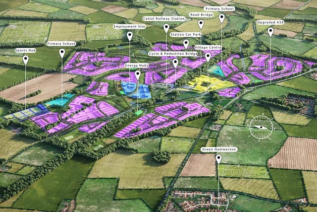 The new mega-village of Maltkiln will be built on the A59 between Harrogate and York.