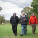 Supporting green project - From left, Chris Kitson, from Long Lands Common, Coun Arnold Warneken, Coin Matt Walker and Alison Organ, also from Long Lands Common, walking through the open fields at Knaresborough Forest Park. (Picture contributed)