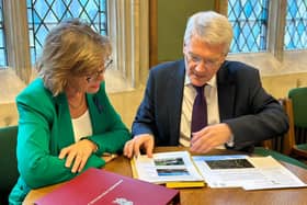 Harrogate and Knaresborough Andrew Jones MP takes Minister Rebecca Pow through the application for Bathing Water Status at the River Nidd at the Department for Environment, Food and Rural Affairs. (Picture contributed)