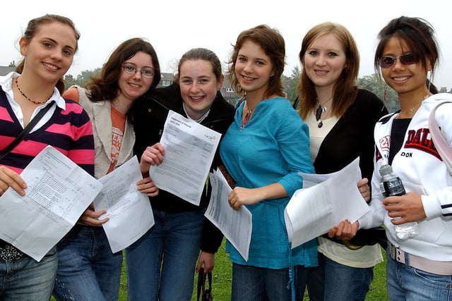 Harrogate Grammar School students celebrating their A-level results in 2006