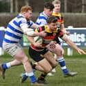 Kristan Dobson on the attack for Harrogate RUFC during Saturday's narrow home defeat to Tynedale. Picture: Daniel Kerr