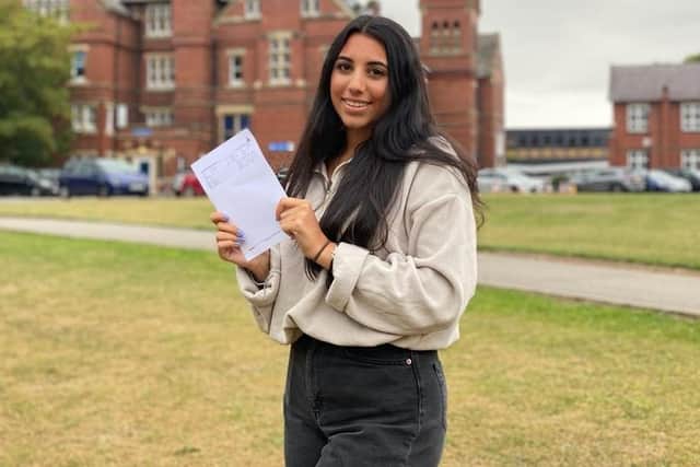 Febe Elsayghe achieved three A*s in maths, chemistry and biology, and will study medicine at Newcastle University