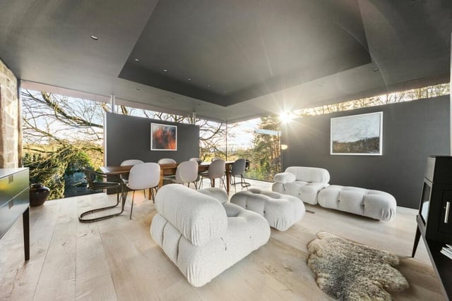 The interior's bright and spacious open plan design.