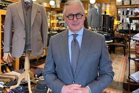 Harrogate’s Jeremy Wood Beaumont has become a viral sensation by keeping his posts on TikTok about Rhodes Wood Bespoke Tailors shop informative and helpful. (Picture contributed)