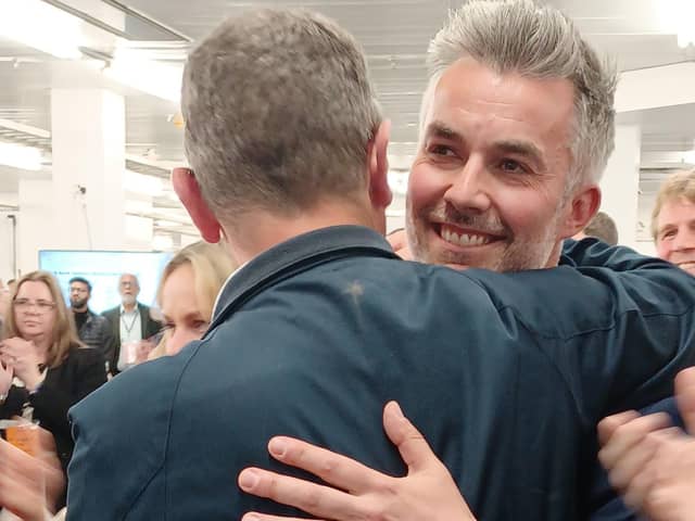 David Skaith, the Labour Party candidate, celebrating after being elected as the first ever mayor for York and North Yorkshire. He will start in the role on Tuesday next week to bring wide-ranging benefits to the region.