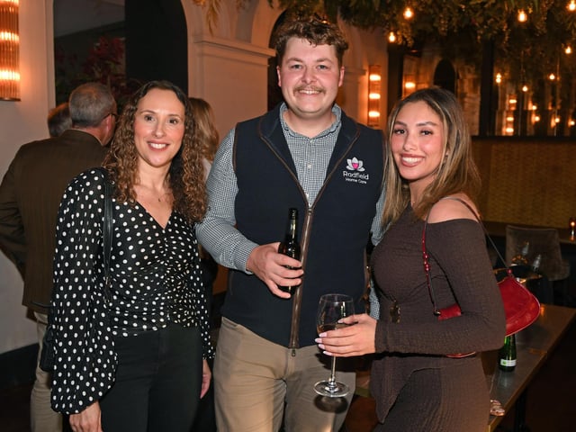 Ruth Cancor, Nathan Evans and Savannah Cancor enjoying a celebratory drink at the Pickled Sprout in Harrogate