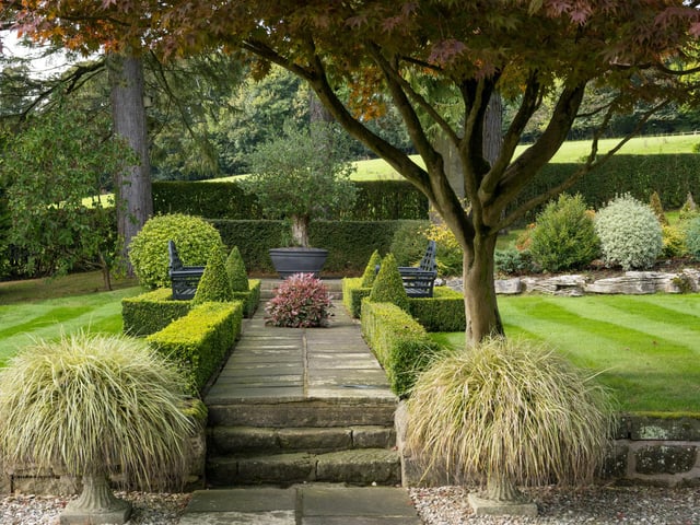 A section of the property's stunning south-facing gardens.