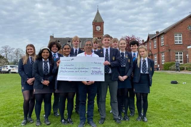 Ripon Grammar students present cheque for £9,444 after proving they understand the vital need for clean water.