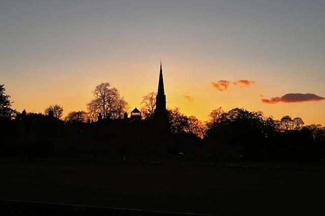 The gorgeous sunset above the Stray in Harrogate, sent in by Ann Morris