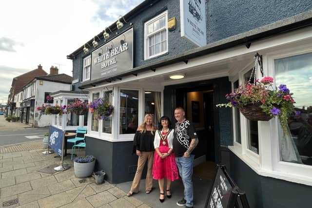 The happy team behind a classic family-family-friendly pub - The White Bear in Bedale has reopened after a £150,000 refurbishment. (Picture contributed)