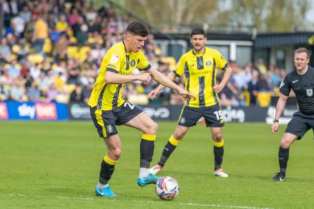 Ellis Taylor in action against Grimsby Town at Wetherby Road. Picture: Jez Tighe/ProSportsImages