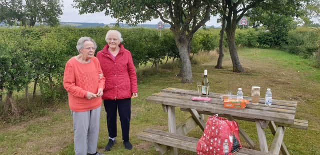 Residents Sheila Bowser and Sylvia Waterfield from HC-One’s St Peter’s Court Care Home at Roseberry Topping