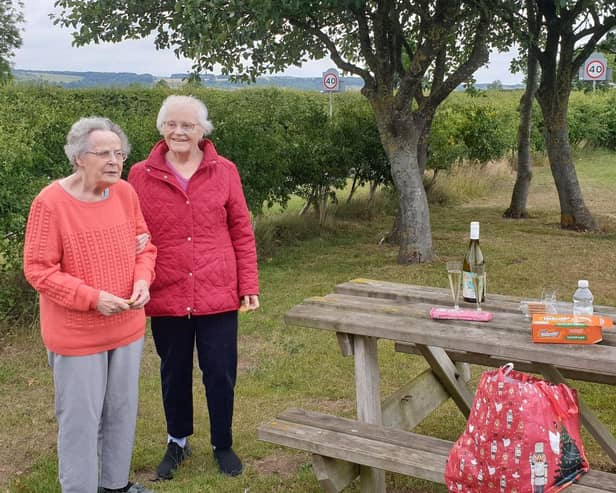 Residents Sheila Bowser and Sylvia Waterfield from HC-One’s St Peter’s Court Care Home at Roseberry Topping