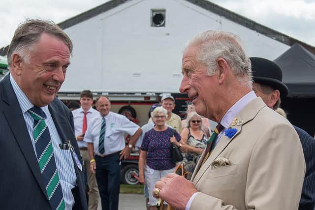 Royal honour - Geoff Brown, who co-founded Ripon Farm services 41 years ago, pictured with the then Prince Charles at the Great Yorkshire Show.