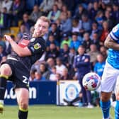 Stephen Dooley was one of two players who were substituted at half-time during Harrogate Town's goalless draw at Stockport County. Pictures: Matt Kirkham