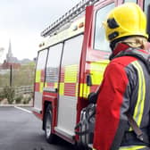 Firefighters responded to a fire at a house in the Harrogate district on Saturday which saw the resident taken to hospital