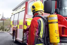Firefighters responded to a fire at a house in the Harrogate district on Saturday which saw the resident taken to hospital
