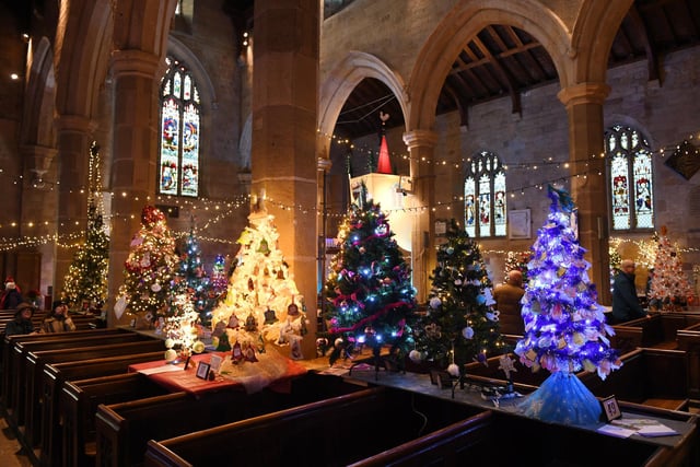 There are over 70 stunning Christmas trees on display at St John's Parish Church in Knaresborough