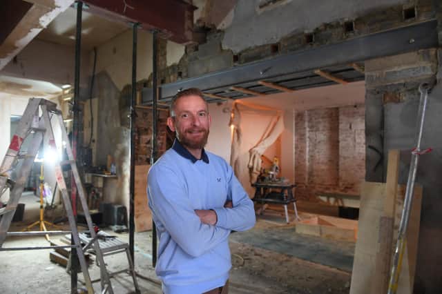 Simon Midgley, owner of Harrogate's Starling Independent Bar Cafe Kitchen, inside the bar where the renovation and expansion are taking place. (Picture Gerard Binks)