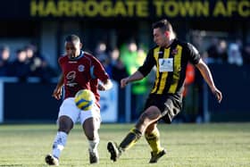 Paul Beesley in action during Harrogate Town's 2012 FA Cup second-round clash with Hastings United at Wetherby Road. Picture: Paul Thomas/Getty Images