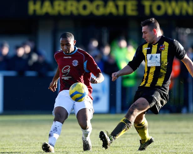 Paul Beesley in action during Harrogate Town's 2012 FA Cup second-round clash with Hastings United at Wetherby Road. Picture: Paul Thomas/Getty Images