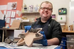 12 Days of Christmas Campaign - Artmaker Andrew, one of the people benefiting from the daily support of Henshaws Arts and Craft Centre in Knaresborough.