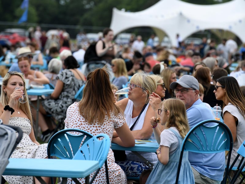 Visitors enjoying the wide range of food and drink on offer at the festival