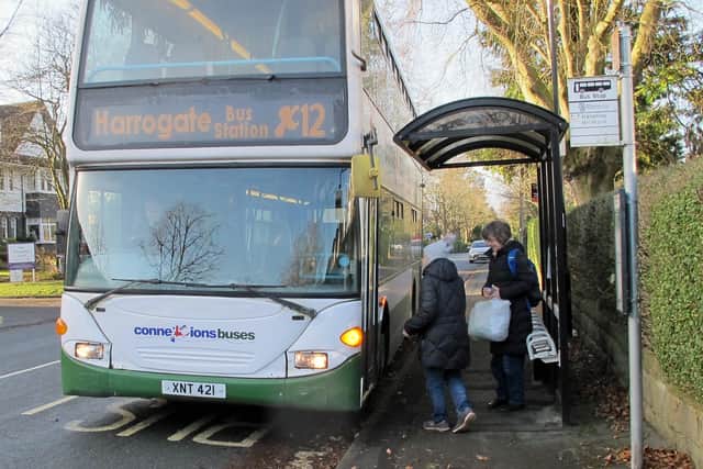Passengers using the X12 bus service in the Duchy area of Harrogate. (Picture David Andrews)