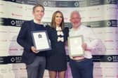 Harrogate success story - James Verity and Matthew Stamford, director of Verity Frearson estate agents, with TV presenter Alex Jones of BBC's The One Show. (Picture contributed)