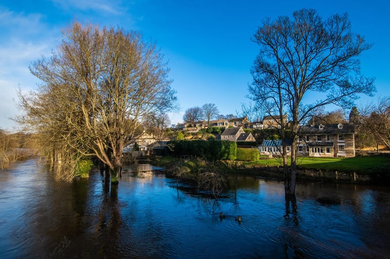 The RIver Wharfe at Boston Spa, near Wetherby in full flood with a number of residential propeties at risk of flooding should the water level continue to rise. Over the last few days the Met Office issued persistent and occasionally heavy rain over most parts on the UK with the risk of flooding in parts.