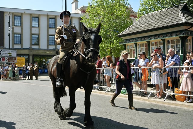 On horseback during the parade