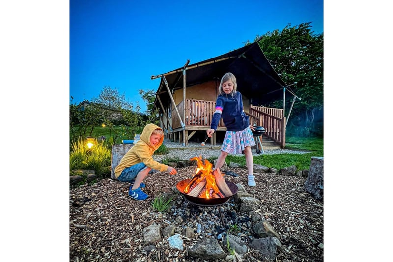 Little North Field is located near Harrogate  There are three safari tents designed for luxury and comfort. The remote site has lots of space, a wildlife pond and a quaint summerhouse. All have private fire-pit and BBQ areas with comfortable rattan furniture and sheltered veranda.