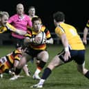 Phil Wickham on the attack for Harrogate RUFC during their recent defeat to National Two North champions Leeds Tykes. Picture: Daniel Kerr