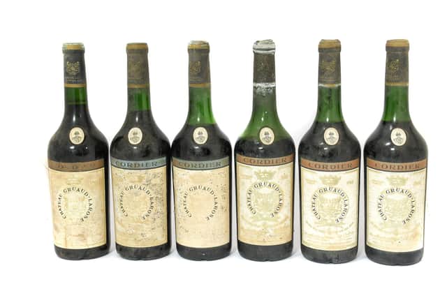 Six bottles of Château Gruaud Larose 1961 Saint Julien (sold for £850 plus buyer’s premium)