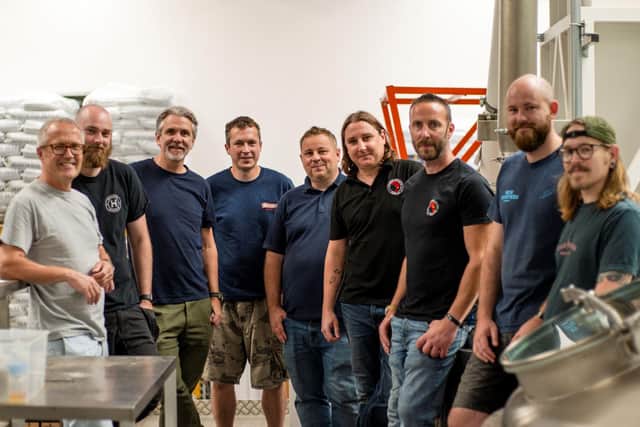 The forthcoming Harrogate Beer Week is partly a showcase of Harrogate's five great independent breweries – Pictured are brewers from Roosters, Harrogate Brewing Co, Daleside, Turning Point and Cold Bath Brewing. (Picture Harrogate BID)