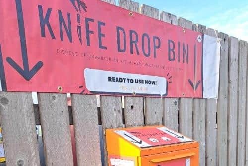 A knife drop bin has been installed in Harrogate in a bid to reduce the amount of blades in North Yorkshire