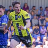Harrogate Town right-back Toby Sims in action against AFC Wimbledon. Pictures: Matt Kirkham