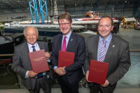 The deal is done - Flashback to December 2022  when North Yorkshire County Council’s leader Carl Les (left), the Secretary of State for Levelling Up, Housing and Communities Greg Clark (centre) and City of York Council’s leader Keith Aspden (right) sign the proposed devolution deal for the county.